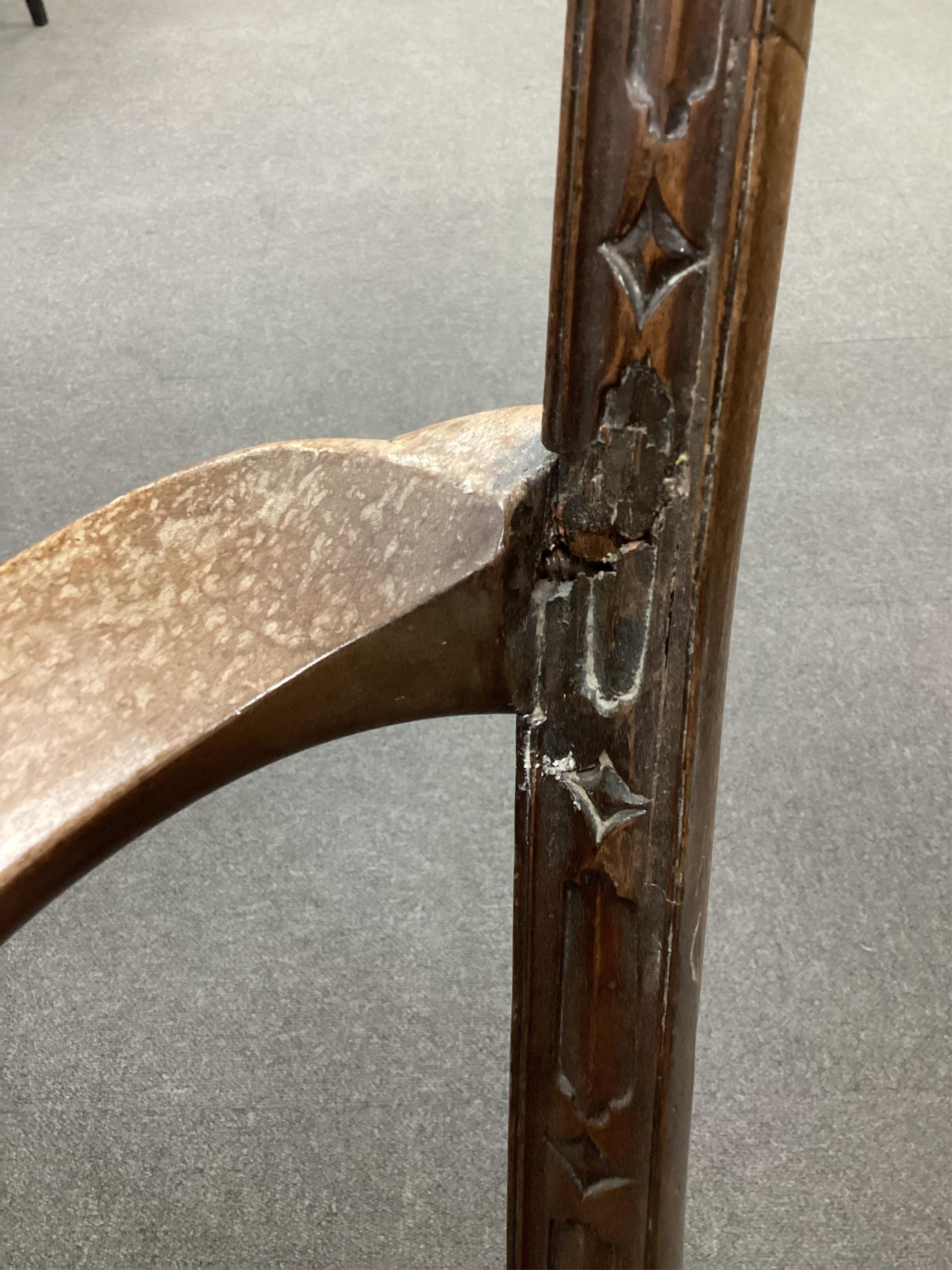 A George III Chippendale design mahogany elbow chair, width 65cm, depth 51cm, height 95cm